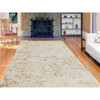 Modern and Contemporary Wool & Silk Hand Knotted Rug Ivory No Border 5.10X9.0 -O058645