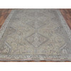 Overdyed & Vintage Worn Wool Hand Knotted Rug Beige Semolina 7.1X9.10 -O057255