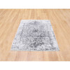 Transitional Wool & Pure Silk Hand Knotted Rug Grey No Border 3.0X5.1 -O058416