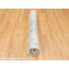 Transitional Wool & Pure Silk Hand Knotted Rug Grey No Border 6.2X6.2 -O058407