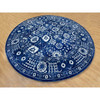Transitional Wool & Silk Hand Knotted Rug Blue Eclipse 14.0X14.0 -O058562
