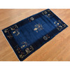 Antique Wool Hand Knotted Rug Blue Blue 3.0X5.8 -O078195