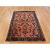 Antique Wool Hand Knotted Rug Orange Blue 4.2X6.4 -O078183