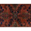 Antique Wool Hand Knotted Rug Orange Blue 4.2X6.4 -O078183