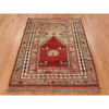 Antique Wool Hand Knotted Rug Red Gold 3.5X5.0 -O078203