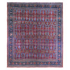 Antique Wool Hand Knotted Rug Red Navy Blue 12.5X13.9 -O066865