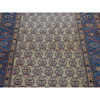 Antique Wool Hand Knotted Rug Yellow Blue 4.0X10.3 -O080058