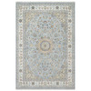 Fine Oriental Wool & Silk Hand Knotted Rug Blue Spring White 9.9X14.3 -O090872