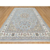 Fine Oriental Wool & Silk Hand Knotted Rug Blue Spring White 9.9X14.3 -O090872