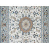 Fine Oriental Wool & Silk Hand Knotted Rug Ivory Blue 2.8X8.3 -O090881