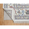 Fine Oriental Wool & Silk Hand Knotted Rug Ivory White 9.8X10.0 -O090906