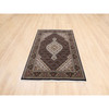 Fine Oriental Wool Hand Knotted Rug Black Black 4.0X6.3 -O063541