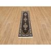 Fine Oriental Wool Hand Knotted Rug Black Ivory 2.0X8.1 -O065065