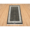 Fine Oriental Wool Hand Knotted Rug Black Ivory 2.4X4.7 -O065311