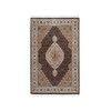 Fine Oriental Wool Hand Knotted Rug Black Ivory 3.10X6.0 -O062488