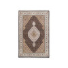 Fine Oriental Wool Hand Knotted Rug Black Ivory 3.10X6.0 -O062619