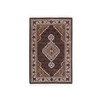 Fine Oriental Wool Hand Knotted Rug Black Ivory 3.2X5.4 -O062491