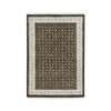 Fine Oriental Wool Hand Knotted Rug Black Ivory 4.0X6.0 -O065393