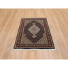 Fine Oriental Wool Hand Knotted Rug Black Red 4.0X6.1 -O065099
