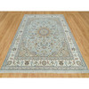 Fine Oriental Wool Hand Knotted Rug Grey Ivory 7.7X9.9 -O090319