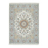 Fine Oriental Wool Hand Knotted Rug Ivory Blue 4.9X6.9 -O065317