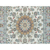 Fine Oriental Wool Hand Knotted Rug Ivory Blue 4.9X6.9 -O065317