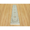 Fine Oriental Wool Hand Knotted Rug Ivory Ivory 2.8X12.1 -O090504
