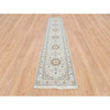 Fine Oriental Wool Hand Knotted Rug Ivory Ivory 2.8X13.3 -O063975