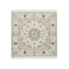 Fine Oriental Wool Hand Knotted Rug Ivory Ivory 4.2X4.2 -O064863