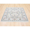 Fine Oriental Wool Hand Knotted Rug Ivory Marshmallow 5.2X5.2 -O062779