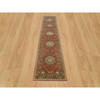 Fine Oriental Wool Hand Knotted Rug Red Brown 2.7X12.4 -O090282