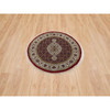 Fine Oriental Wool Hand Knotted Rug Red Ivory 3.4X3.4 -O065093