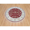 Fine Oriental Wool Hand Knotted Rug Red Ivory 6.0X6.0 -O090052