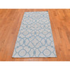 Flat Weave Wool Hand Knotted Rug Blue No Border 2.8X7.10 -O066094
