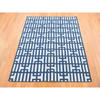 Flat Weave Wool Hand Woven Rug Blue No Border 5.2X7.0 -O080533