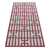Flat Weave Wool Hand Woven Rug Red Red 2.5X6.1 -O087846