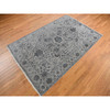 Heriz Wool & Silk Hand Knotted Rug Grey Gray 6.0X9.2 -O078049
