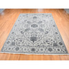 Heriz Wool & Silk Hand Knotted Rug Grey No Border 9.0X12.0 -O080734