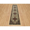 Heriz Wool Hand Knotted Rug Beige Dark Brown 2.8X12.3 -O090086
