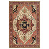 Heriz Wool Hand Knotted Rug Beige Red 10.1X15.9 -O063549