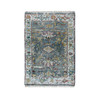 Heriz Wool Hand Knotted Rug Blue White 2.0X3.0 -O010037