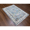 Heriz Wool Hand Knotted Rug Blue White 4.0X5.9 -O010035