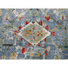 Heriz Wool Hand Knotted Rug Blue White 4.0X5.9 -O010035
