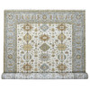 Heriz Wool Hand Knotted Rug Ivory Silver 10.4X16.0 -O084947