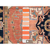 Heriz Wool Hand Knotted Rug Orange Blue 4.1X5.9 -O085642