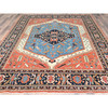 Heriz Wool Hand Knotted Rug Orange Navy Blue 8.0X9.6 -O082676