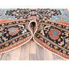 Heriz Wool Hand Knotted Rug Orange Navy Blue 8.0X9.6 -O082676