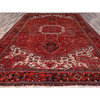 Heriz Wool Hand Knotted Rug Red Black 10.2X13.8 -O0181