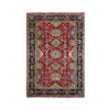 Heriz Wool Hand Knotted Rug Red Black 4.1X6.0 -O084261
