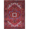 Heriz Wool Hand Knotted Rug Red Black 8.0X11.0 -O085921
